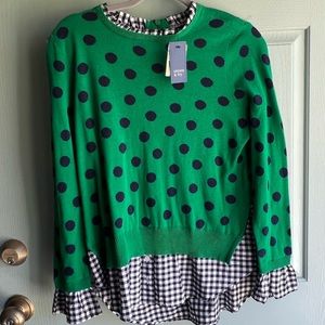 Crown and Ivy Green and navy shirt with tags
